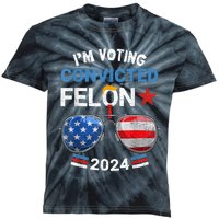 I Am Voting Convicted Felon 2024 Retro 2024 Convicted Felon Kids Tie-Dye T-Shirt