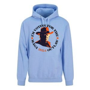 I Am Voting For The Outlaw Retro Trump In Cowboy Hat Unisex Surf Hoodie