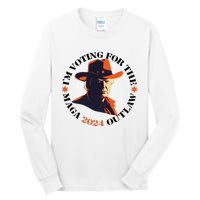 I Am Voting For The Outlaw Retro Trump In Cowboy Hat Tall Long Sleeve T-Shirt