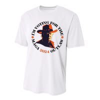 I Am Voting For The Outlaw Retro Trump In Cowboy Hat Performance Sprint T-Shirt