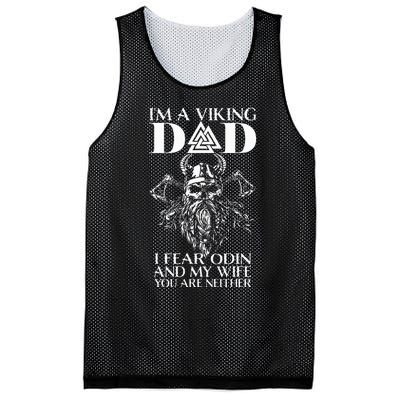 IM A Viking Dad I Fear Odin And My Wife Funny Viking Mesh Reversible Basketball Jersey Tank