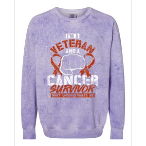 Im A Veteran And A Cancer Survivor Veterans Day Gift Colorblast Crewneck Sweatshirt