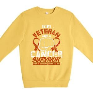 Im A Veteran And A Cancer Survivor Veterans Day Gift Premium Crewneck Sweatshirt