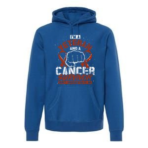 Im A Veteran And A Cancer Survivor Veterans Day Gift Premium Hoodie