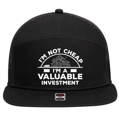 Insurance Agent Valuable Investt Funny Life Insurance Gift 7 Panel Mesh Trucker Snapback Hat