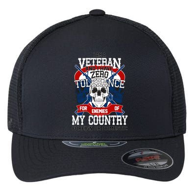 IM A Veteran With Zero Tolerance Flexfit Unipanel Trucker Cap