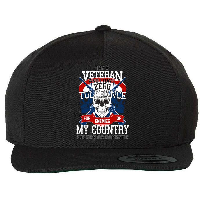 IM A Veteran With Zero Tolerance Wool Snapback Cap