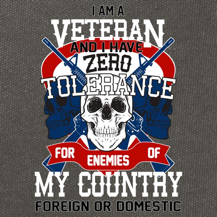 IM A Veteran With Zero Tolerance Cotton Canvas Backpack