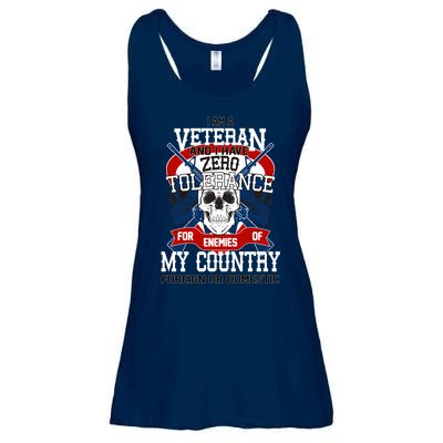 IM A Veteran With Zero Tolerance Ladies Essential Flowy Tank