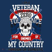 IM A Veteran With Zero Tolerance Youth Performance Sprint T-Shirt