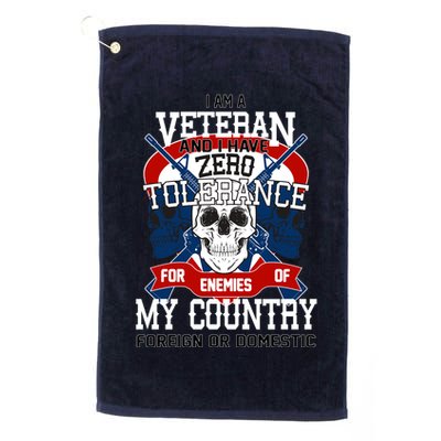 IM A Veteran With Zero Tolerance Golf Towel