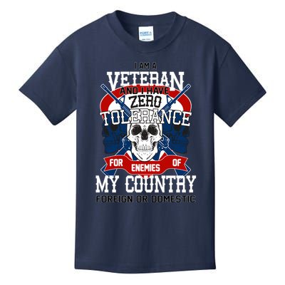 IM A Veteran With Zero Tolerance Kids T-Shirt