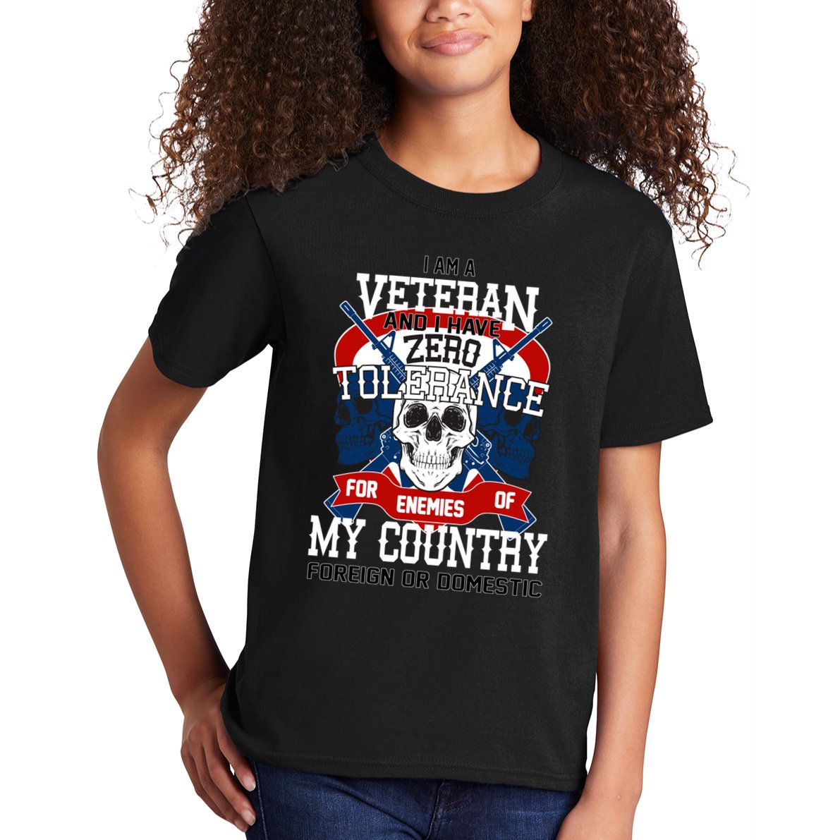 IM A Veteran With Zero Tolerance Kids T-Shirt
