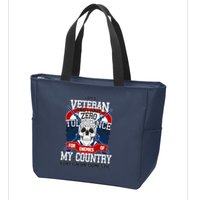 IM A Veteran With Zero Tolerance Zip Tote Bag