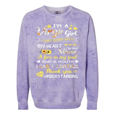 Im A Virgo Flower Gift Virgo Birthday Gift Colorblast Crewneck Sweatshirt