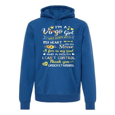 Im A Virgo Flower Gift Virgo Birthday Gift Premium Hoodie