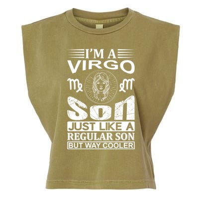 Im A Virgo Son Meaningful Gift Funny Virgo Quote Funny Gift Garment-Dyed Women's Muscle Tee