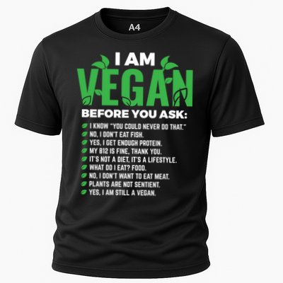 I Am Vegan Before You Ask Veganism Vegetarian Vegan Funny Gift Performance Shirt