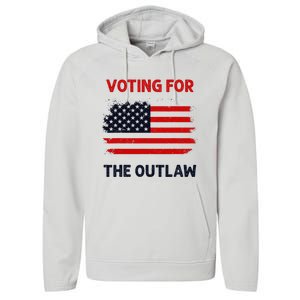 I Am Voting For The Outlaw 2024 Bold Election Statement Performance Fleece Hoodie