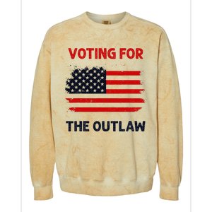 I Am Voting For The Outlaw 2024 Bold Election Statement Colorblast Crewneck Sweatshirt