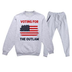 I Am Voting For The Outlaw 2024 Bold Election Statement Premium Crewneck Sweatsuit Set