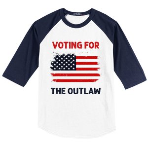 I Am Voting For The Outlaw 2024 Bold Election Statement Baseball Sleeve Shirt