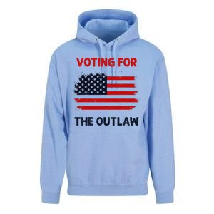 I Am Voting For The Outlaw 2024 Bold Election Statement Unisex Surf Hoodie