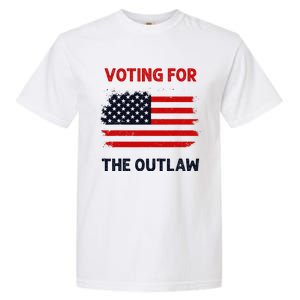 I Am Voting For The Outlaw 2024 Bold Election Statement Garment-Dyed Heavyweight T-Shirt