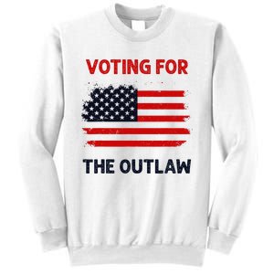 I Am Voting For The Outlaw 2024 Bold Election Statement Sweatshirt