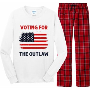 I Am Voting For The Outlaw 2024 Bold Election Statement Long Sleeve Pajama Set