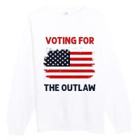 I Am Voting For The Outlaw 2024 Bold Election Statement Premium Crewneck Sweatshirt