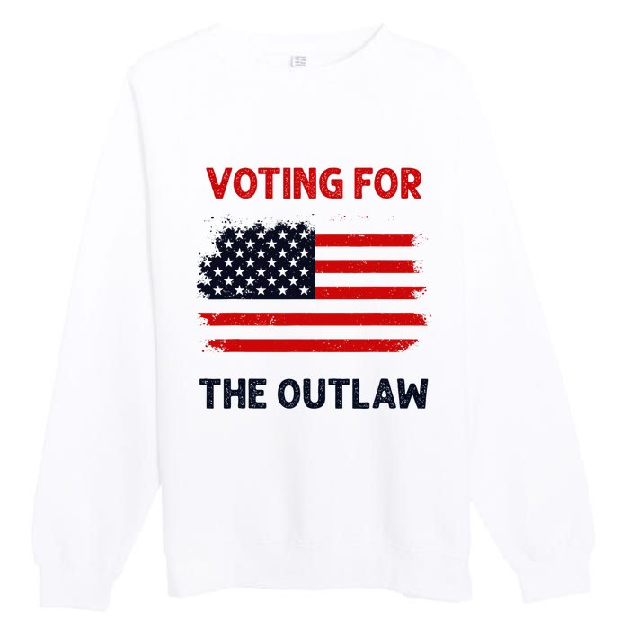 I Am Voting For The Outlaw 2024 Bold Election Statement Premium Crewneck Sweatshirt