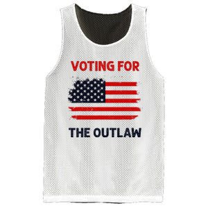 I Am Voting For The Outlaw 2024 Bold Election Statement Mesh Reversible Basketball Jersey Tank