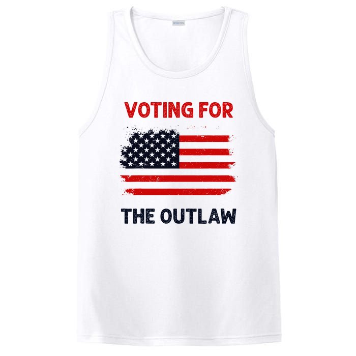 I Am Voting For The Outlaw 2024 Bold Election Statement PosiCharge Competitor Tank