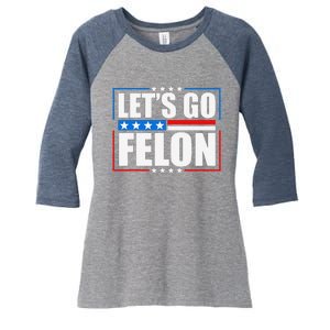 I Am Voting Convicted Felon 2024 Trump Lets Go Felon Women's Tri-Blend 3/4-Sleeve Raglan Shirt