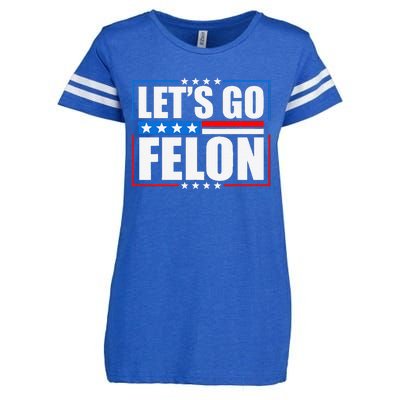 I Am Voting Convicted Felon 2024 Trump Lets Go Felon Enza Ladies Jersey Football T-Shirt