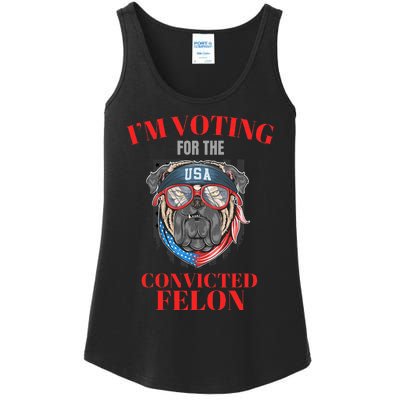 I Am Voting For The Convicted Felon Funny Pro Trump 2024 Ladies Essential Tank