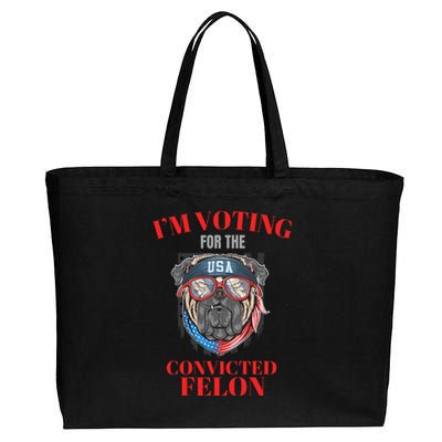 I Am Voting For The Convicted Felon Funny Pro Trump 2024 Cotton Canvas Jumbo Tote