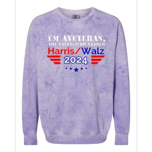 IM A Veteran Not A Sucker Or A Loser Harris Walz 2024 Colorblast Crewneck Sweatshirt