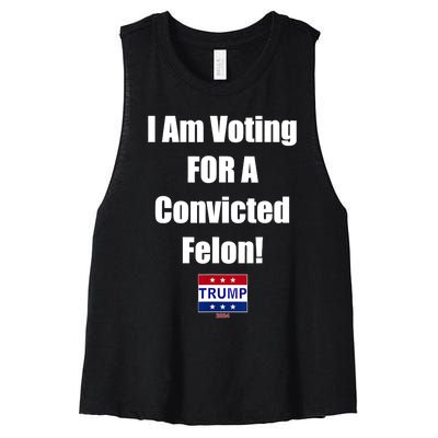 I Am Voting For A Convicted Felon Trump 2024 Women's Racerback Cropped Tank