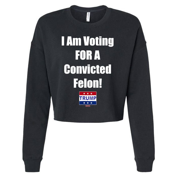 I Am Voting For A Convicted Felon Trump 2024 Cropped Pullover Crew