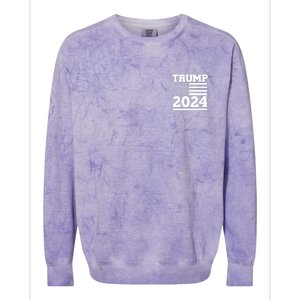 I Am Voting For The Convicted Felon Trump 2024 Usa Flag Front And Back Colorblast Crewneck Sweatshirt