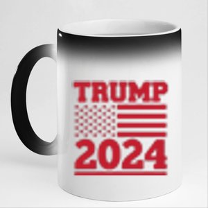 I Am Voting For The Convicted Felon Trump 2024 Usa Flag Front And Back 11oz Black Color Changing Mug