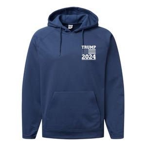 I Am Voting For The Convicted Felon Trump 2024 Usa Flag Front And Back Performance Fleece Hoodie