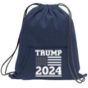 I Am Voting For The Convicted Felon Trump 2024 Usa Flag Front And Back Sweatshirt Cinch Pack Bag