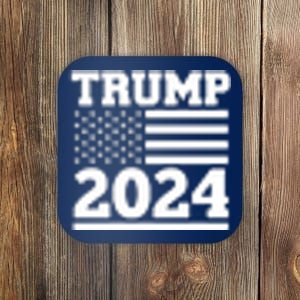 I Am Voting For The Convicted Felon Trump 2024 Usa Flag Front And Back Coaster