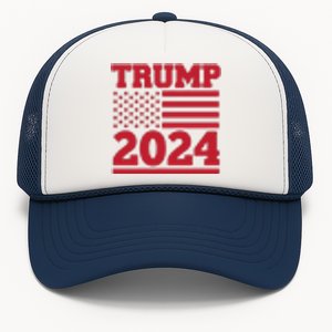 I Am Voting For The Convicted Felon Trump 2024 Usa Flag Front And Back Trucker Hat