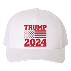 I Am Voting For The Convicted Felon Trump 2024 Usa Flag Front And Back Yupoong Adult 5-Panel Trucker Hat