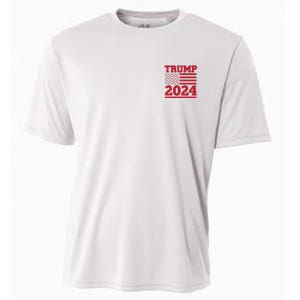 I Am Voting For The Convicted Felon Trump 2024 Usa Flag Front And Back Cooling Performance Crew T-Shirt