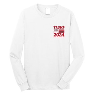 I Am Voting For The Convicted Felon Trump 2024 Usa Flag Front And Back Long Sleeve Shirt